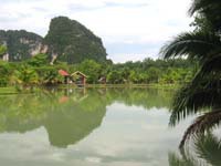 Krabi Fishing Park is surrounded by palms and has a small restaurant