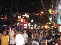 Bangla Road at night is lights, noise and action