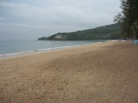 Kamala Beach is a long, wide stretch of sand
