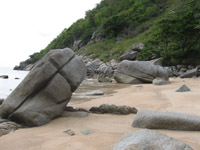 Rock formations on Nui Beach