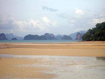 Lovely views from Koh Yao Noi to the limestone islands in Krabi Bay